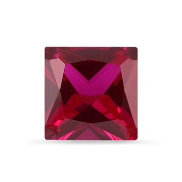 Princess Cut Ruby CZ Loose Gemstones